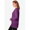 Woman Within Plus Size Perfect Long-Sleeve Crewneck Tunic(Plum Purple)