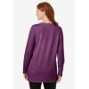 Woman Within Plus Size Perfect Long-Sleeve Crewneck Tunic(Plum Purple)