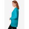 Woman Within Plus Size Perfect Long-Sleeve Crewneck Tunic(Pretty Turquoise)