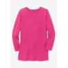 Woman Within Plus Size Perfect Long-Sleeve Crewneck Tunic(Radiant Purple)