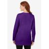 Woman Within Plus Size Perfect Long-Sleeve Crewneck Tunic(Radiant Purple)