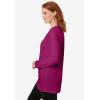 Woman Within Plus Size Perfect Long-Sleeve Crewneck Tunic(Raspberry)