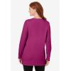 Woman Within Plus Size Perfect Long-Sleeve Crewneck Tunic(Raspberry)