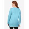 Woman Within Plus Size Perfect Long-Sleeve Crewneck Tunic(Seamist Blue)