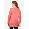 Woman Within Plus Size Perfect Long-Sleeve Crewneck Tunic(Sweet Coral)