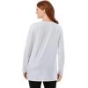 Woman Within Plus Size Perfect Long-Sleeve Crewneck Tunic(White)
