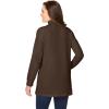 Woman Within Plus Size Perfect Long-Sleeve Mockneck Tee (Petite Available)(Chocolate)