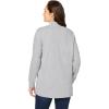 Woman Within Plus Size Perfect Long-Sleeve Mockneck Tee (Petite Available)(Heather Grey)