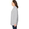 Woman Within Plus Size Perfect Long-Sleeve Mockneck Tee (Petite Available)(Heather Grey)