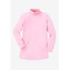 Woman Within Plus Size Perfect Long-Sleeve Mockneck Tee (Petite Available)(Raspberry)
