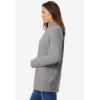 Woman Within Plus Size Perfect Long-Sleeve Turtleneck Tee (Petite Available)(Classic Medium Heather Grey)