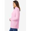 Woman Within Plus Size Perfect Long-Sleeve Turtleneck Tee (Petite Available)(Pink)