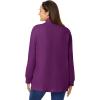 Woman Within Plus Size Perfect Long-Sleeve Turtleneck Tee (Petite Available)(Plum Purple)