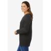Woman Within Plus Size Perfect Long-Sleeve V-Neck Tee(Black)