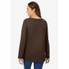 Woman Within Plus Size Perfect Long-Sleeve V-Neck Tee(Chocolate)