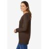 Woman Within Plus Size Perfect Long-Sleeve V-Neck Tee(Chocolate)