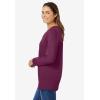 Woman Within Plus Size Perfect Long-Sleeve V-Neck Tee(Deep Claret)