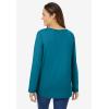 Woman Within Plus Size Perfect Long-Sleeve V-Neck Tee(Deep Teal)