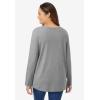 Woman Within Plus Size Perfect Long-Sleeve V-Neck Tee(Medium Heather Grey)