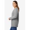 Woman Within Plus Size Perfect Long-Sleeve V-Neck Tee(Medium Heather Grey)