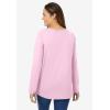 Woman Within Plus Size Perfect Long-Sleeve V-Neck Tee(Pink)
