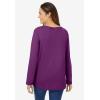 Woman Within Plus Size Perfect Long-Sleeve V-Neck Tee(Plum Purple)