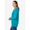 Woman Within Plus Size Perfect Long-Sleeve V-Neck Tee(Pretty Turquoise)
