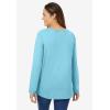 Woman Within Plus Size Perfect Long-Sleeve V-Neck Tee(Seamist Blue)