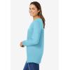 Woman Within Plus Size Perfect Long-Sleeve V-Neck Tee(Seamist Blue)