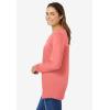 Woman Within Plus Size Perfect Long-Sleeve V-Neck Tee(Sweet Coral)