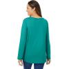 Woman Within Plus Size Perfect Long-Sleeve V-Neck Tee(Waterfall)
