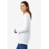 Woman Within Plus Size Perfect Long-Sleeve V-Neck Tee(White)