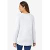 Woman Within Plus Size Perfect Long-Sleeve V-Neck Tee(White)