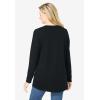 Woman Within Plus Size Perfect Long-Sleeve V-Neck Tunic(Black)