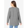 Woman Within Plus Size Perfect Long-Sleeve V-Neck Tunic(Classic Medium Heather Grey)