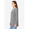 Woman Within Plus Size Perfect Long-Sleeve V-Neck Tunic(Classic Medium Heather Grey)