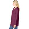 Woman Within Plus Size Perfect Long-Sleeve V-Neck Tunic(Deep Claret)