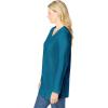 Woman Within Plus Size Perfect Long-Sleeve V-Neck Tunic(Deep Teal)