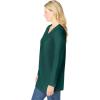 Woman Within Plus Size Perfect Long-Sleeve V-Neck Tunic(Emerald Green)