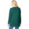 Woman Within Plus Size Perfect Long-Sleeve V-Neck Tunic(Emerald Green)