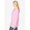 Woman Within Plus Size Perfect Long-Sleeve V-Neck Tunic(Pink)
