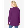 Woman Within Plus Size Perfect Long-Sleeve V-Neck Tunic(Plum Purple)