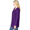 Woman Within Plus Size Perfect Long-Sleeve V-Neck Tunic(Radiant Purple)
