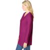 Woman Within Plus Size Perfect Long-Sleeve V-Neck Tunic(Raspberry)