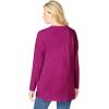 Woman Within Plus Size Perfect Long-Sleeve V-Neck Tunic(Raspberry)