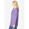 Woman Within Plus Size Perfect Long-Sleeve V-Neck Tunic(Soft Iris)