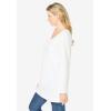 Woman Within Plus Size Perfect Long-Sleeve V-Neck Tunic(White)