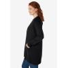 Woman Within Plus Size Perfect Longer-Length Cotton Cardigan(Black)