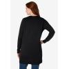 Woman Within Plus Size Perfect Longer-Length Cotton Cardigan(Black)