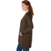 Woman Within Plus Size Perfect Longer-Length Cotton Cardigan(Chocolate)